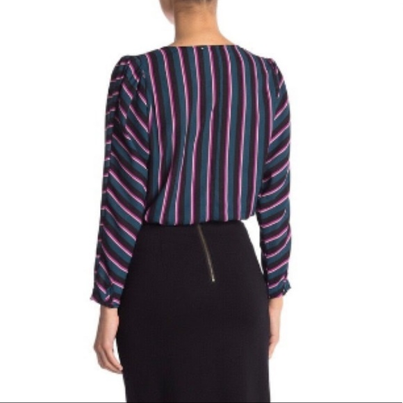 ASTR Striped Long Sleeve Bodysuit XS - Picture 3 of 9